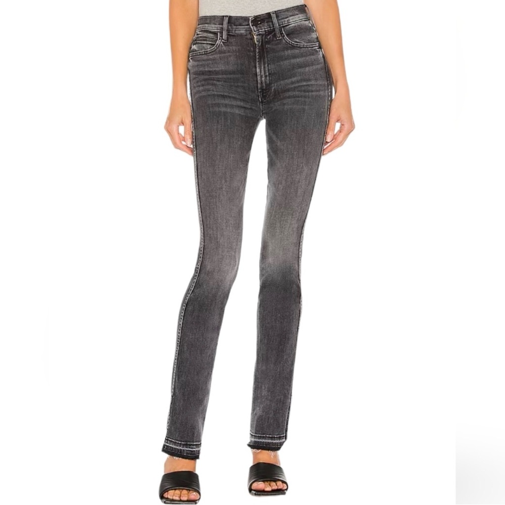 MOTHER Jeans High Waisted Rascal Slice Undone Hem Black Size 29